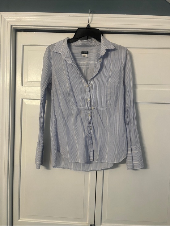 J. Crew Tops - Women’s j crew Light Blue Striped Button-Front Shirt